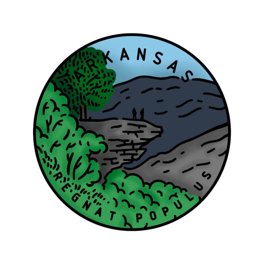 50 States Circles - 2x2 Stamp Set - Arkansas