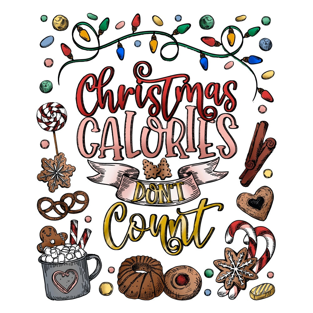 Christmas Calories - Rubber Cling Background Stamp Set