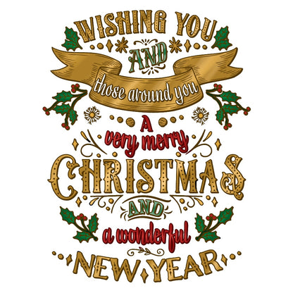 Very Merry Christmas - Rubber Cling Background Stamp