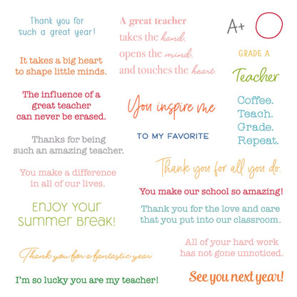 Grade A Teacher - 6x 6 Photopolymer Stamp Set