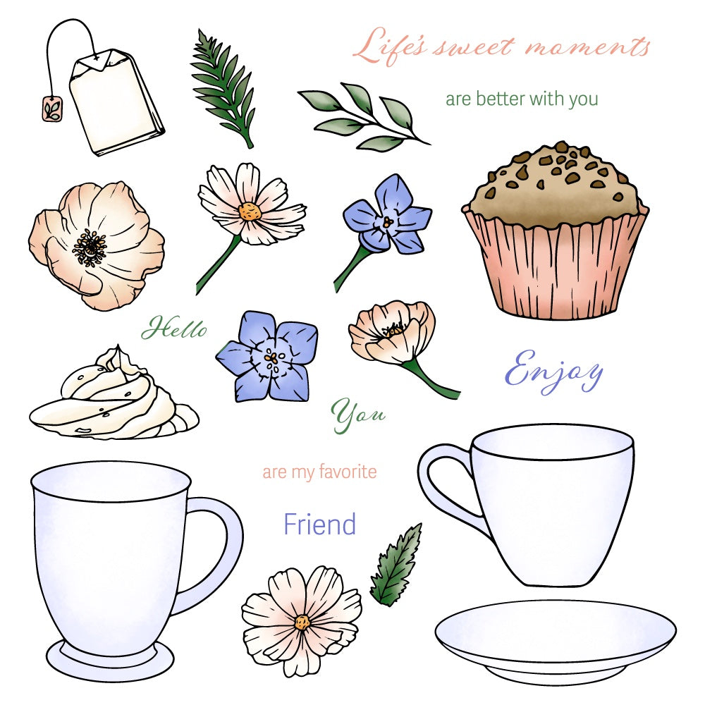 Life's Sweet Moments - 6x 8 Photopolymer Stamp Set