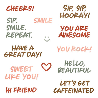 Sip. Smile. Repeat. - 4x 4 Photopolymer Stamp Set