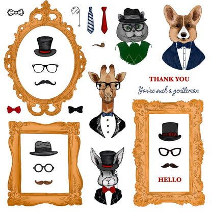 Dapper Decor - 6x8 Rubber Cling Stamp Set