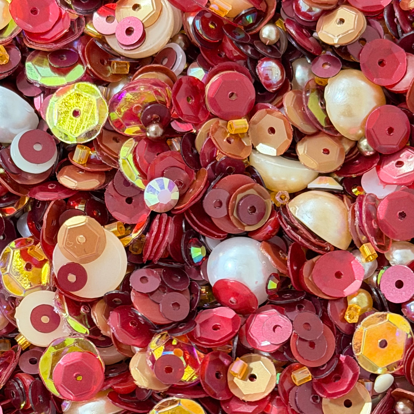 Crimson Leaves -  Treasure Blend Sequin Mix With Flower Charm