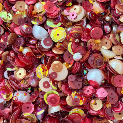 Crimson Leaves -  Treasure Blend Sequin Mix With Flower Charm