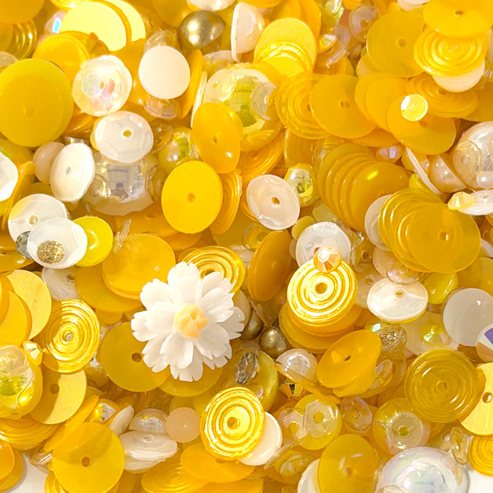 Sunflower Field -  Treasure Blend Sequin Mix Includes Small Flower Charm