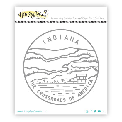 50 States Circles - 2x2 Stamp Set - Indiana