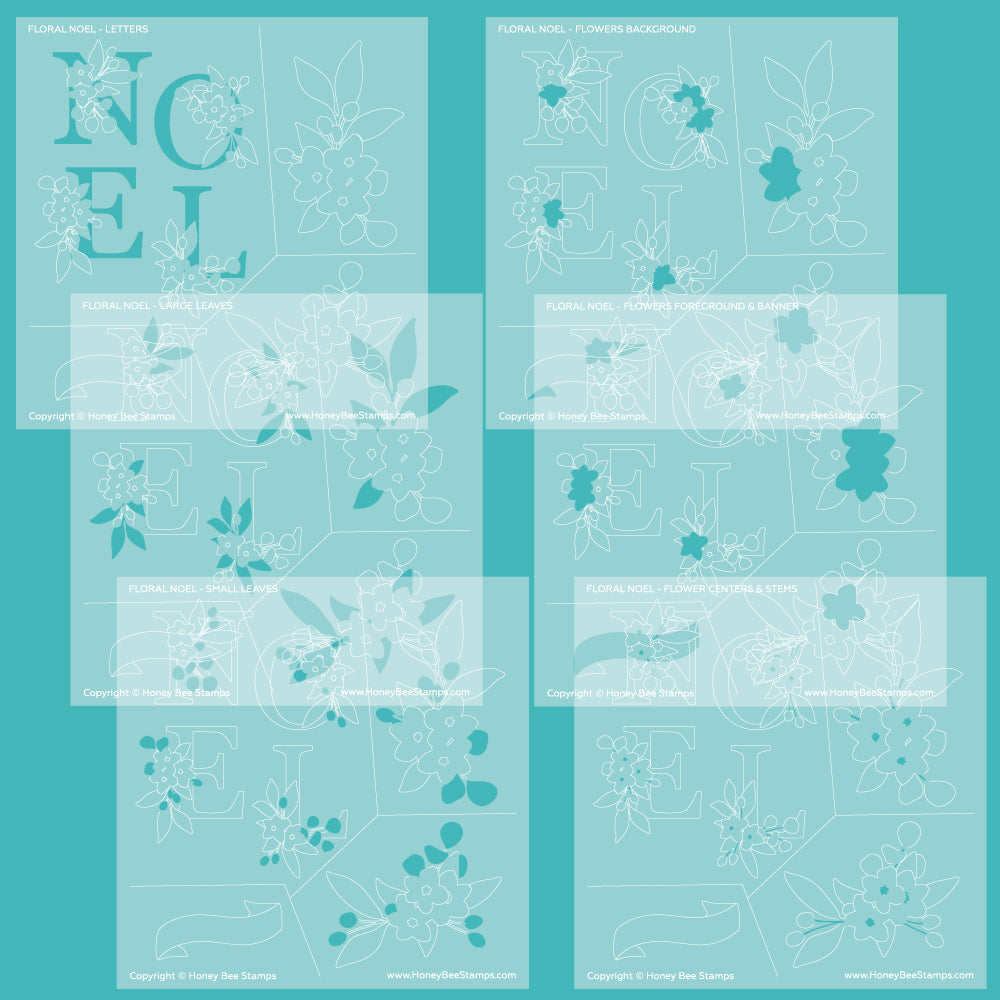 Floral Noel - 6x6" Coordinating Stencil (Set of 6)