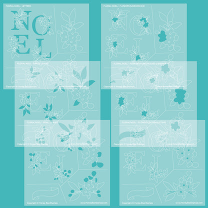 Floral Noel - 6x6" Coordinating Stencil (Set of 6)