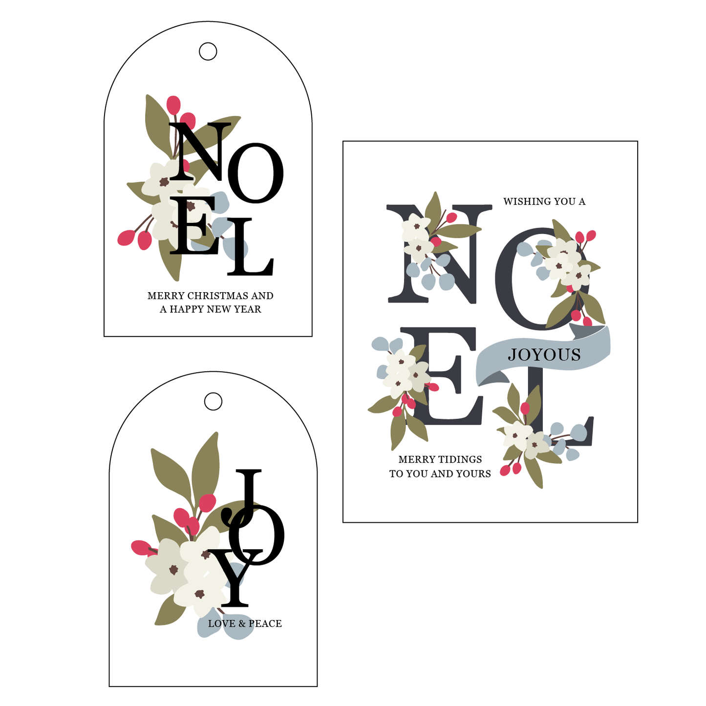 Floral Noel - 6x6" Coordinating Stencil (Set of 6)