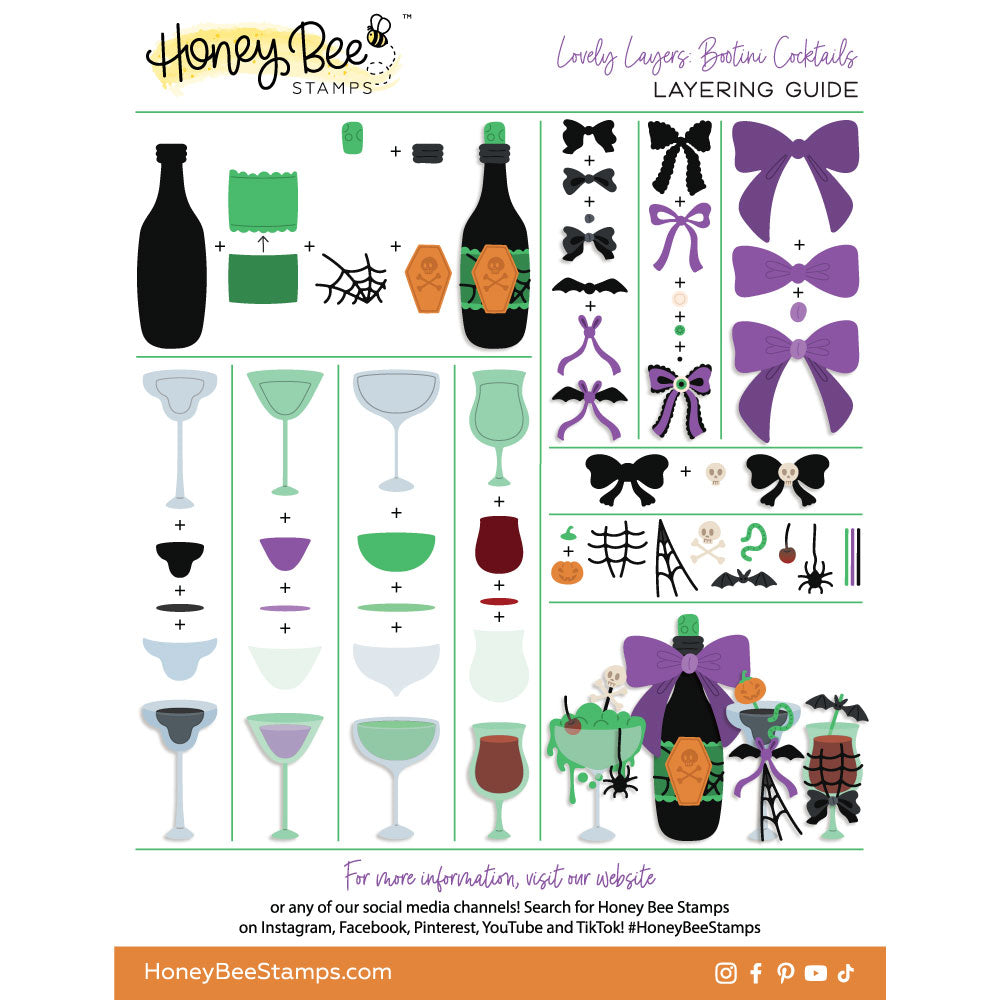 Lovely Layers: Bootini Cocktails - Honey Cuts Stand-Alone Dies
