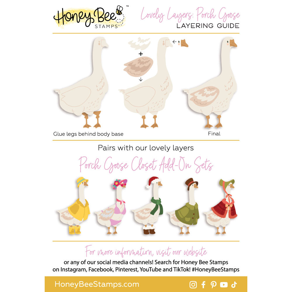 Lovely Layers: Porch Goose dies, layering guide with assembly steps and the Porch Goose Closet add-on outfits