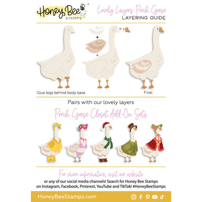 Lovely Layers: Porch Goose dies, layering guide with assembly steps and the Porch Goose Closet add-on outfits
