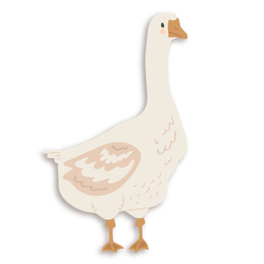 Lovely Layers: Porch Goose dies by Honey Bee Stamps, finished die-cut white goose with layered wing