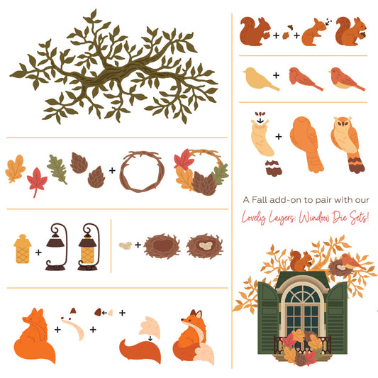 Lovely Layers: Window Fall Add-On - Honey Cuts - Stand-Alone Dies