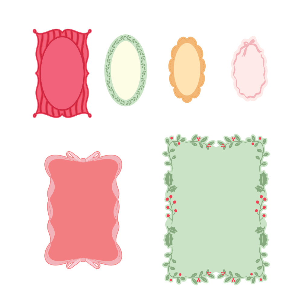 Lovely Layouts: Framed In Holiday - Honey Cuts Stand-Alone Dies with Embossing Folder
