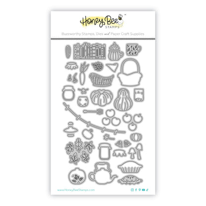 Sheet of Honey Bee Stamps with various die-cut shapes on a white background