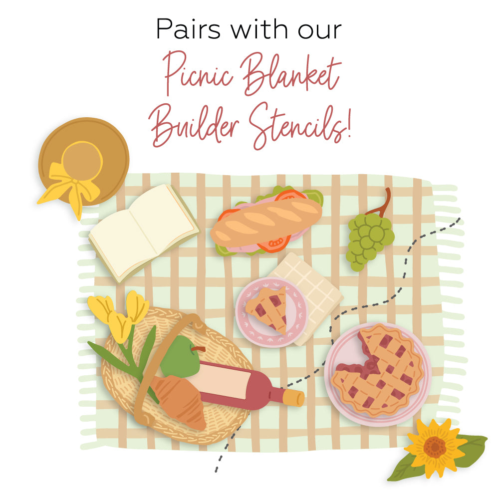 Picnic Blanket Builder - 6"x6" Stencil Set of 2 Coordinating Stencils