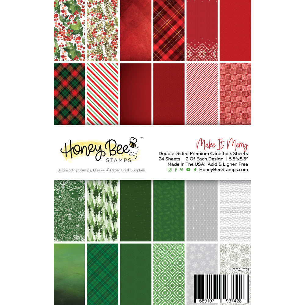 Make It Merry - 5.5"x8.5" - 24 Double-Sided Sheets - Includes Paper Organizer!