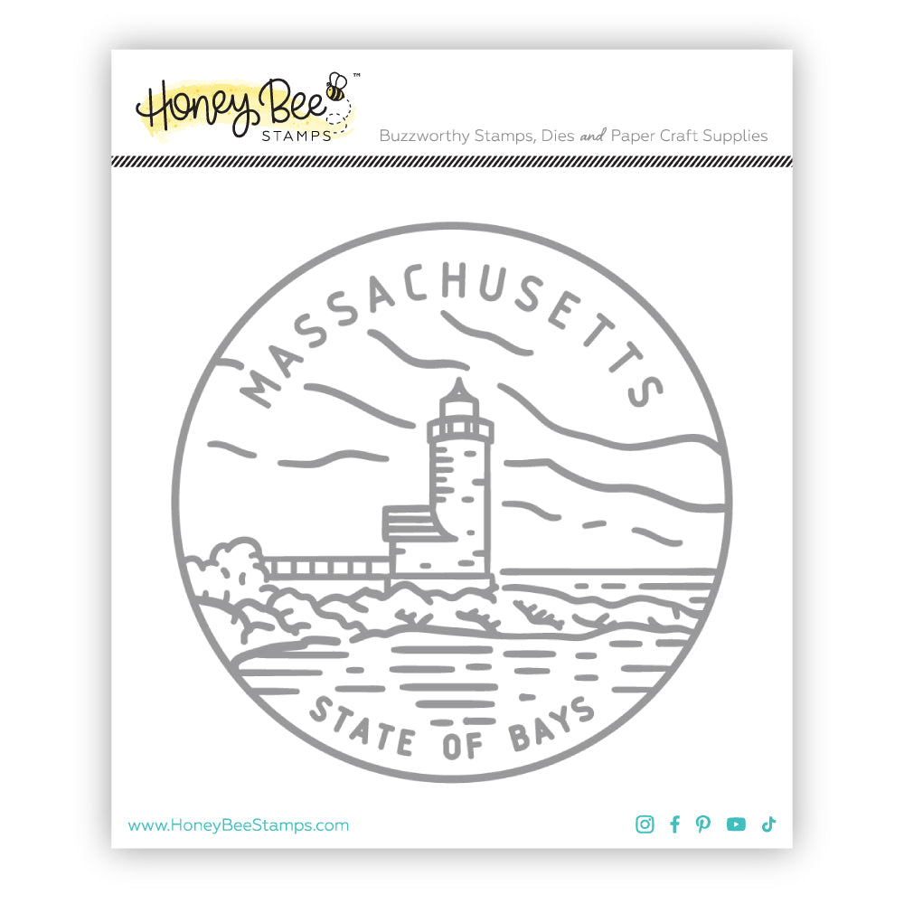 50 States Circles - 2x2 Stamp Set - Massachusetts