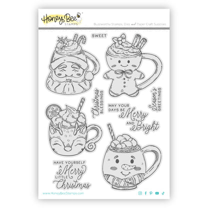 Sweet Season Mugs - 6"x 8" Rubber Cling Stamp Set