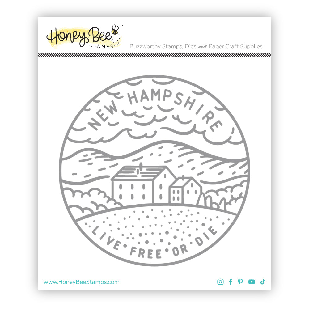 50 States Circles - 2x2 Stamp Set - New Hampshire