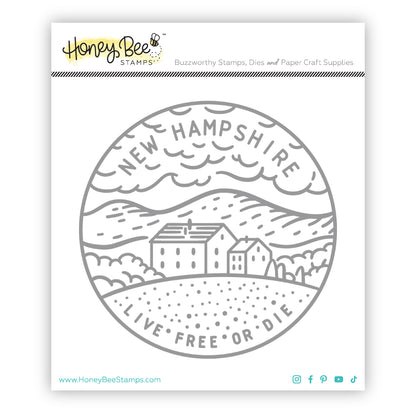 50 States Circles - 2x2 Stamp Set - New Hampshire