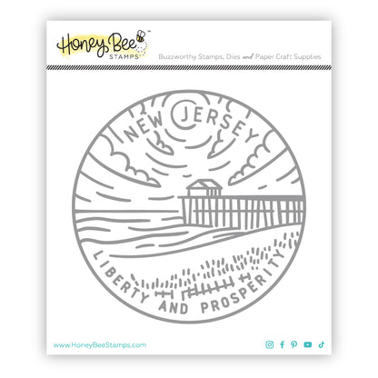 50 States Circles - 2x2 Stamp Set - New Jersey