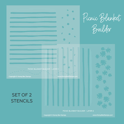 Picnic Blanket Builder - 6"x6" Stencil Set of 2 Coordinating Stencils