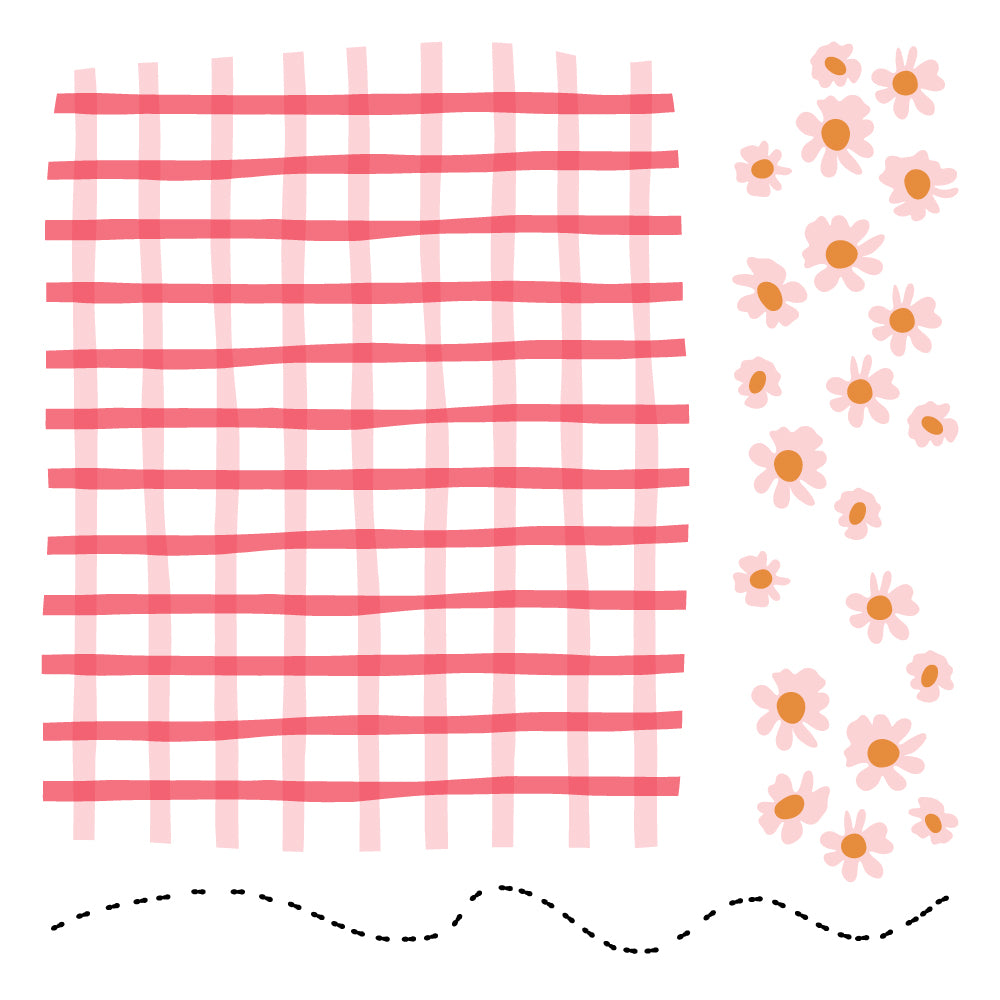 Picnic Blanket Builder - 6"x6" Stencil Set of 2 Coordinating Stencils