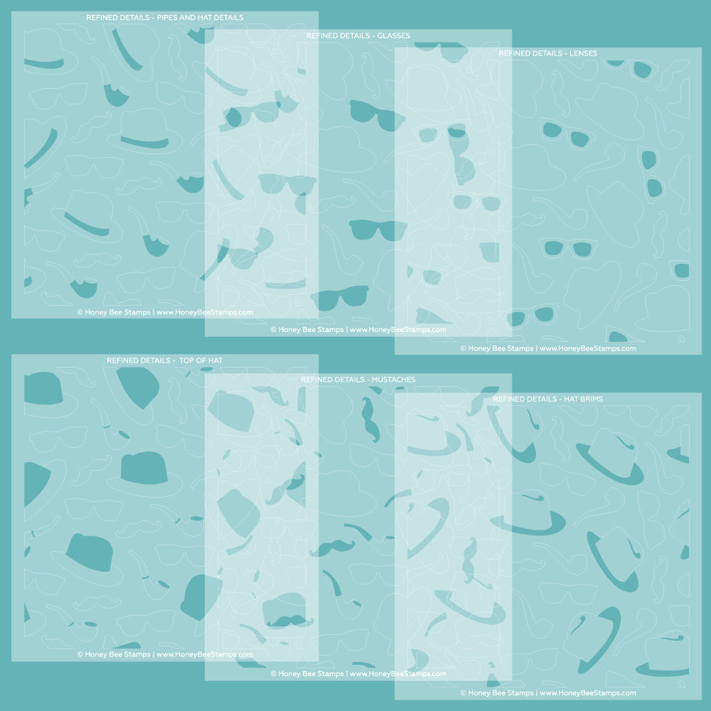 Refined Details - 6"x6" Stencil Set of 6 Layering Stencils