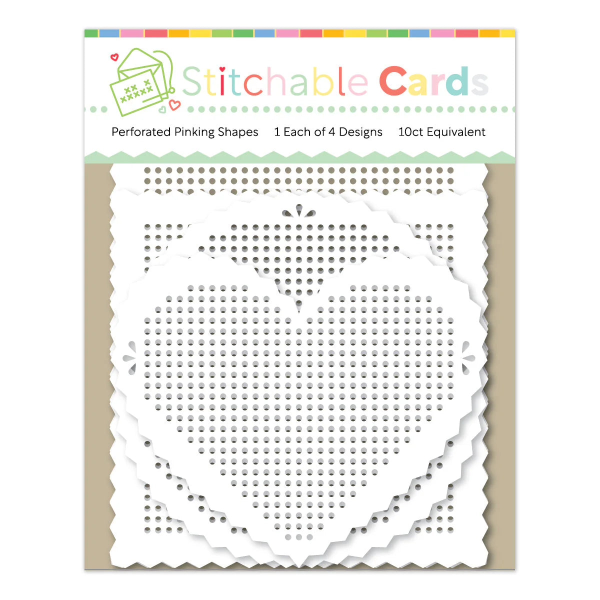 Waffle Flower Stitchable Cards - Perforated Pinking Shapes