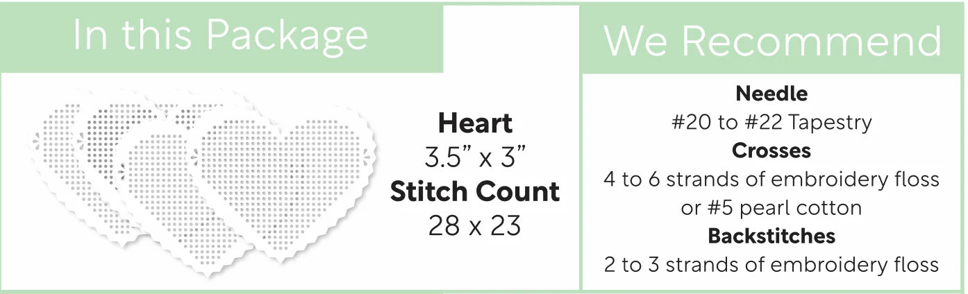 Waffle Flower Stitchable Cards - Perforated Pinking Heart