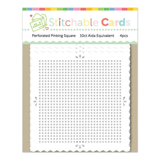 Waffle Flower Stitchable Cards - Perforated Pinking Square