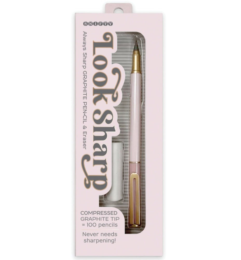 Look Sharp Metal Pencil With Eraser - Blush