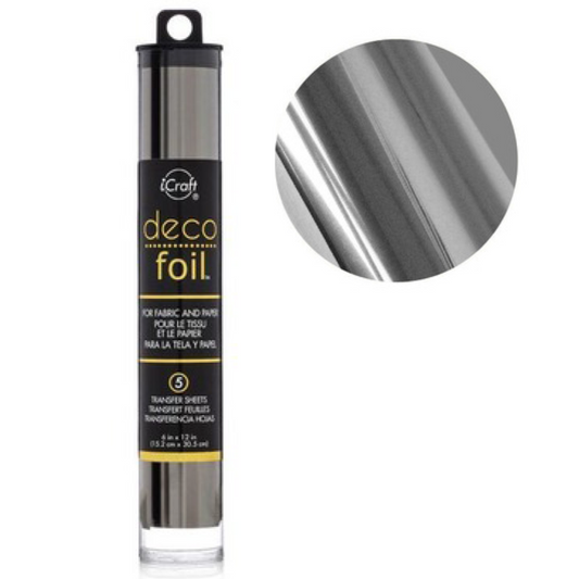 Deco foil packaging with a close-up of the foil on a white background