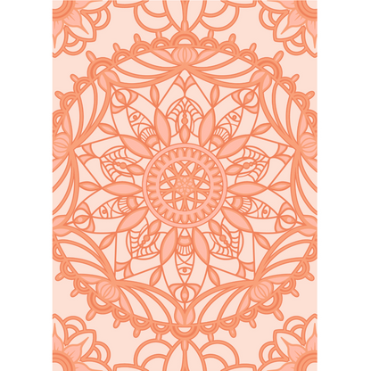 Patterned book cover with a geometric design on a white background