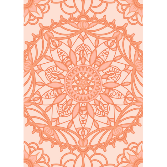 Patterned book cover with a geometric design on a white background
