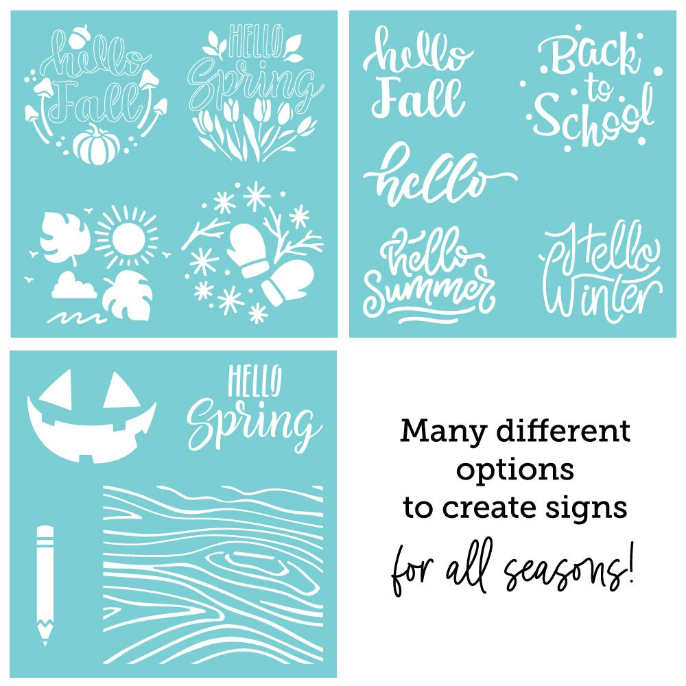 Seasonal Signs - Set of 3 Coordinating Stencil