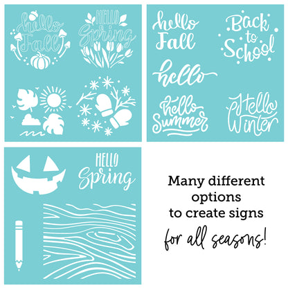 Seasonal Signs - Set of 3 Coordinating Stencil