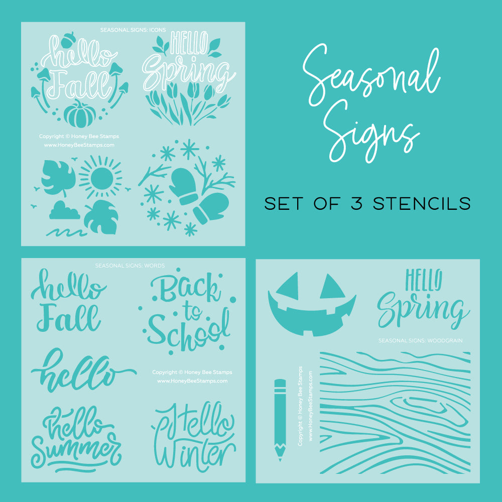 Seasonal Signs - Set of 3 Coordinating Stencil