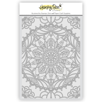 Honey Bee Stamps clear stamp with intricate mandala design on a white background