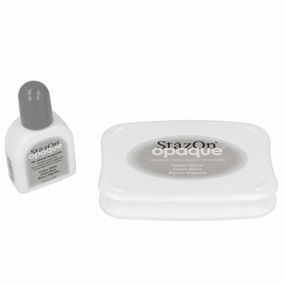 StazOn Opaque Cotton White - Permanent Solvent Ink Kit - Stamp On Any Surface