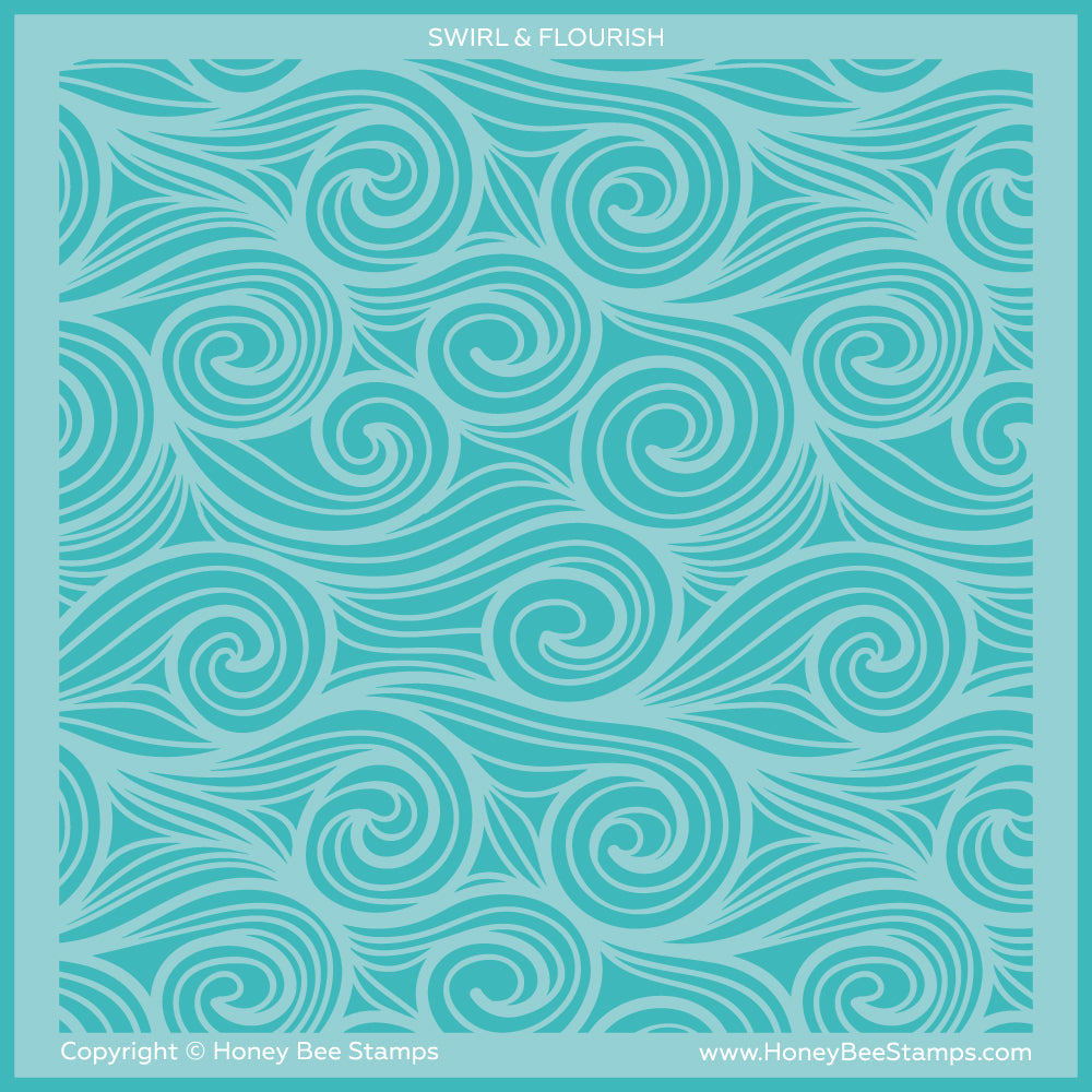 Swirl & Flourish - 6"x6" Background Stencil