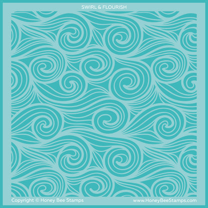 Swirl & Flourish - 6"x6" Background Stencil