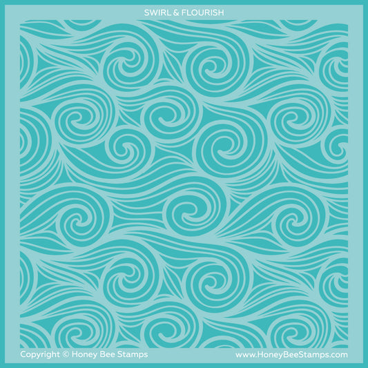 Swirl & Flourish - 6"x6" Background Stencil