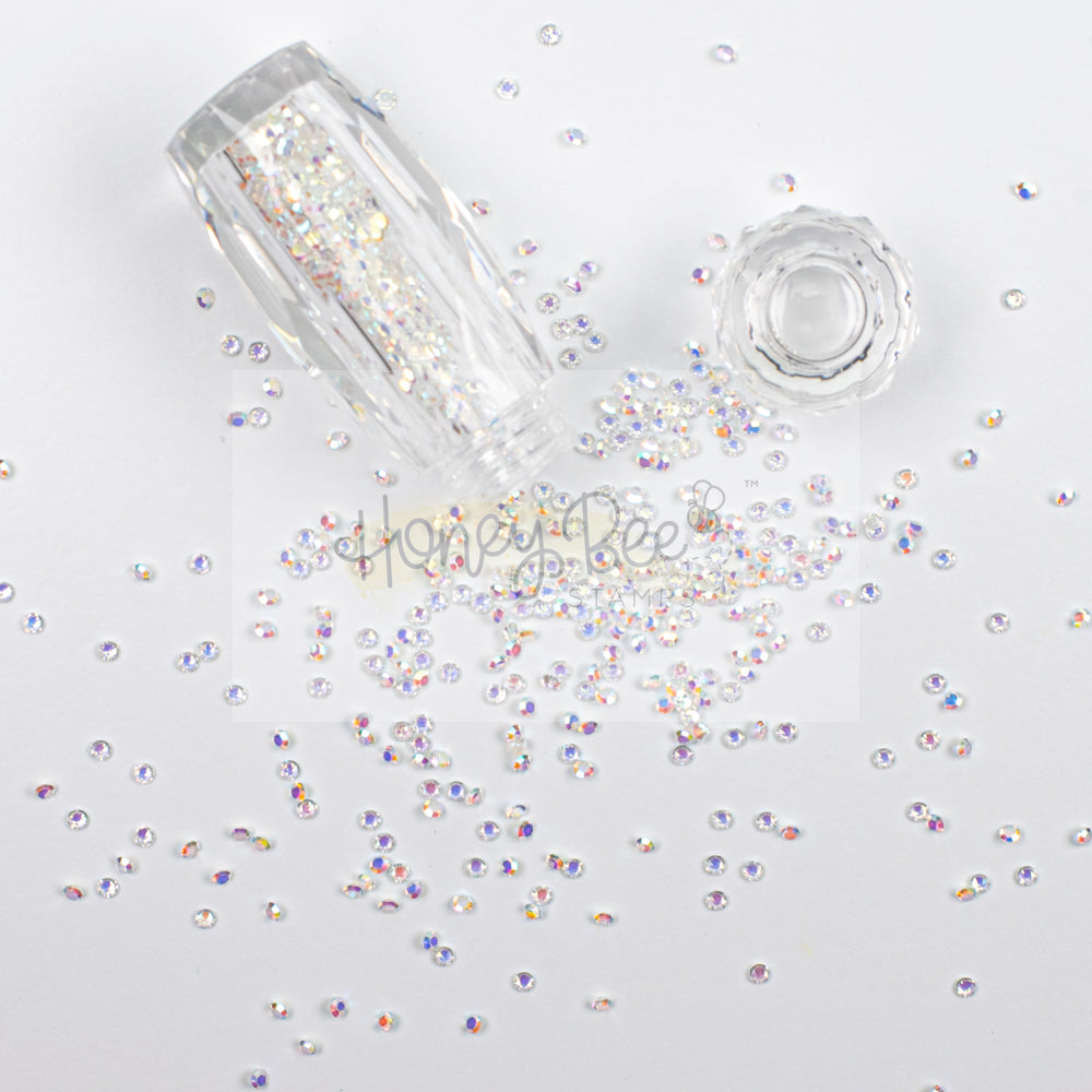 Tiny Diamonds - 2.3mm Crystal AB Rhinestones In Beautiful Faceted Jar