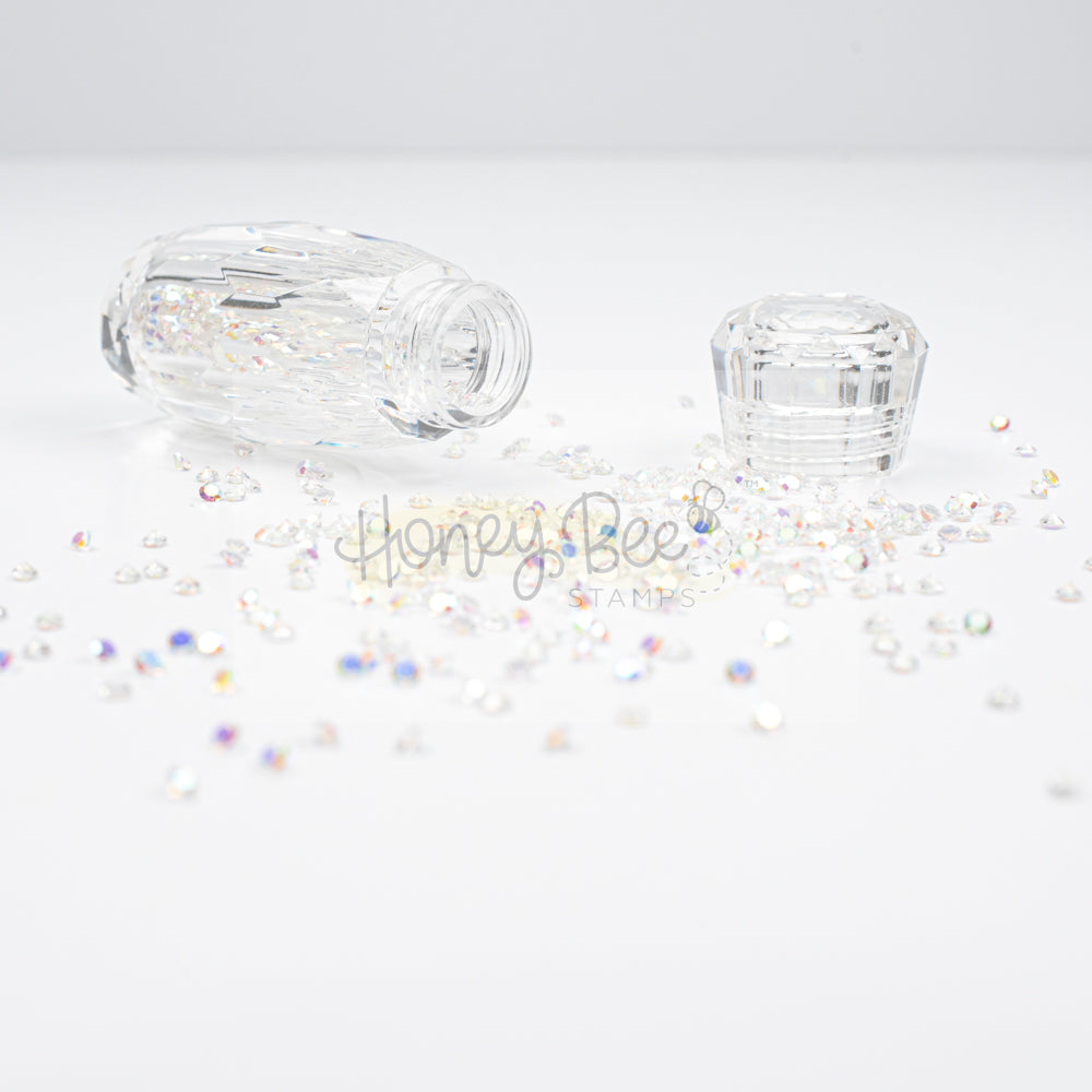 Tiny Diamonds - 2.3mm Crystal AB Rhinestones In Beautiful Faceted Jar