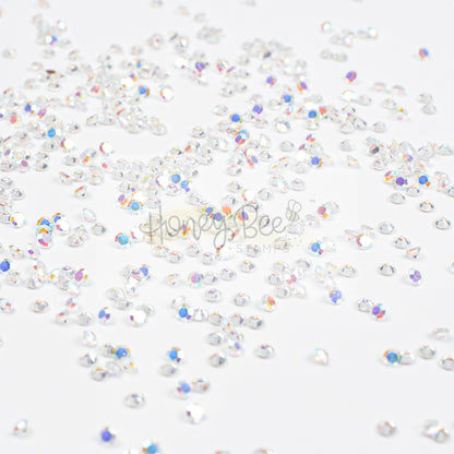 Tiny Diamonds - 2.3mm Crystal AB Rhinestones In Beautiful Faceted Jar