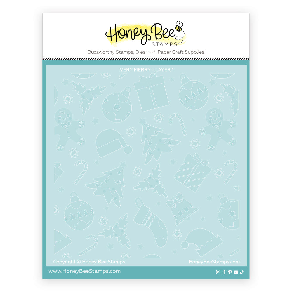 Very Merry - 6"x6" Stencil Set of 6 Layering Stencils